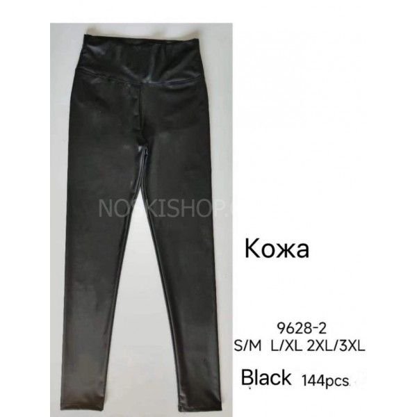 Лосини "KENALIN" 9628-2 з матової екошкіри + широкий пояс, р. S/m-(40-42), l/xl-(42-44) -(чорні)