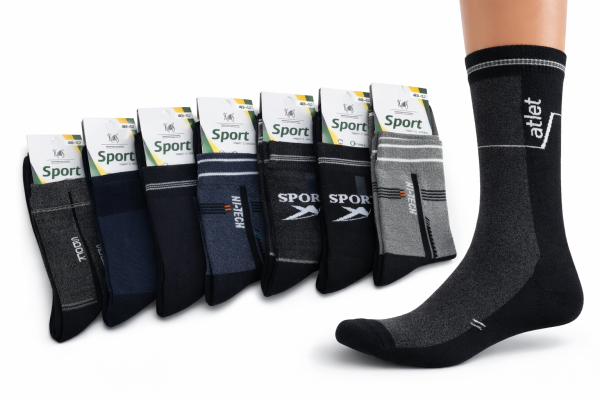 Шкарпетки "KamiS Sport" 652 стрейч чоловічі "Спорт-стрейч" р. 40-42, 43-45 -випадкове асорті -(микс /комбіновані -стрейч) -уп. 12 шт.