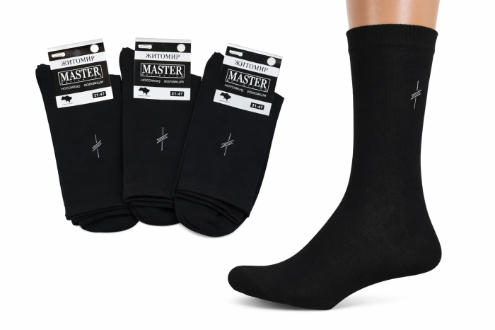 Шкарпетки Житомир "Мaster" 415-1 стрейч чоловічі "Класика" -високі р. 25-27, 27-29- (чорні -стрейч)