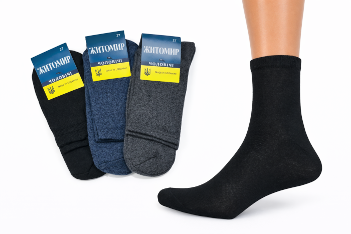 Шкарпетки Житомир "КОІ -Х/Б чоловічі" 072-1 Х/Б-100% бавовняні чоловічі р. 25, 27, 29-31 -(асорті -х/б 100%) -уп.12 шт.