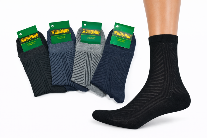 Шкарпетки Житомир "Преміум" 02-036 х/б "ялинка" чоловічі, р. 25, 27, 29 -("ялинка") -12 шт.