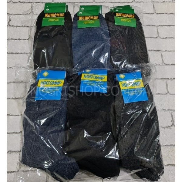 Шкарпетки Житомир "Преміум" 3001-20 махрові чоловічі, р. 40-45 -(Махра -асорті /однотонні) -уп. 12 шт