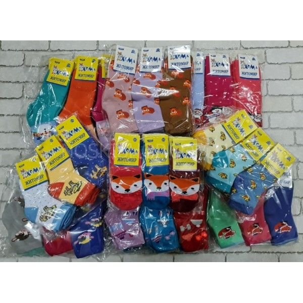 Шкарпетки Житомир "ХОМА-Master" 3007-6 дитячі махрові, розмір за довжиною стопи: 20-22 -(дівчинка-махра) -випадковий мікс без вибору!