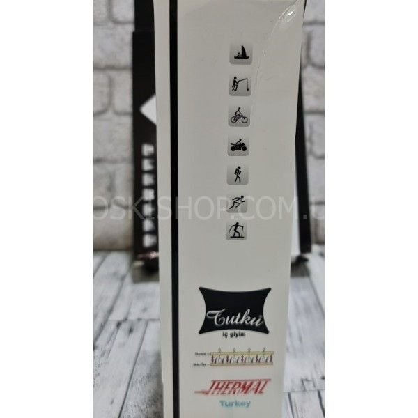 Термокостюм чоловічий в коробці Турція "Tutku" 0128-Н набір кальсони+кофта, р. M-(44-46) -(чорний /костюм)