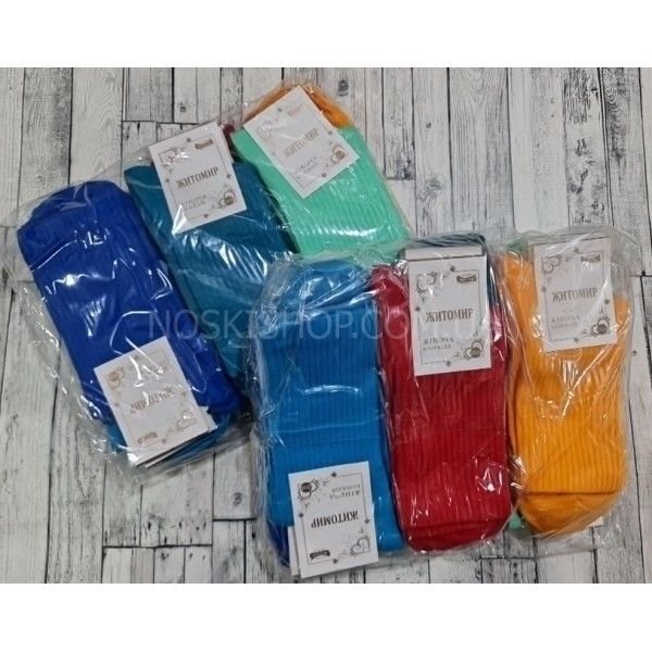 Шкарпетки Житомир "Master" 206-5 бавовна-стрейч жіночі "теніс -кольорові однотонні яскраві" р. 23-25 -випадкове асорті -уп. 12 шт