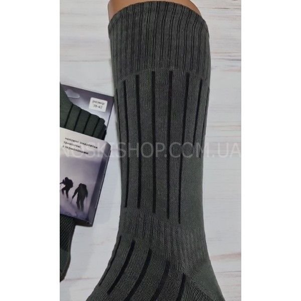 Шкарпетки Житомир "КРОКУС" 5150 махрові Термо /трекінгові з термозонами чоловічі, р. 40-45 -(Махра -хакі /трекінг) -уп. 6 шт