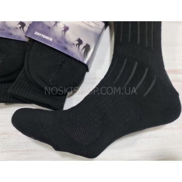 Шкарпетки Житомир "КРОКУС" 5150-1 махрові Термо/трекінгові з термозонами чоловічі, р. 40-45 -(Махра -чорні /трекінг) -уп. 6 шт