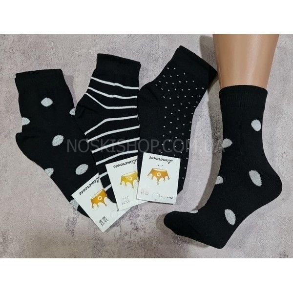 Шкарпетки житомир "LIMERENCE" 412-13 стрейч жіночі (високі) р. 36-40 -(чорні з білим мікс візерунком -високі -стрейч)