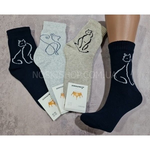Шкарпетки житомир "LIMERENCE" 412-12 стрейч жіночі (високі) р. 36-40 -асорті -(силует кота -стрейч) -уп. 12 шт