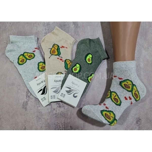 Шкарпетки житомир "LIMERENCE" 400-11 стрейч жін. (короткі) р. 36-40 -(мікс закоханих авокадо з сердечками -стрейч)