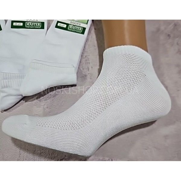 Шкарпетки Житомир "Master" С91-02 сітка-cotton "Спорт-сітка /короткі" чоловічі, р. 25-27, 27-29 -(сітка -спорт /короткі -білі /cotton) -уп. 12 шт