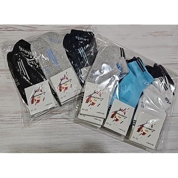 Шкарпетки Житомир "LIMERENCE" 00-33 сітка дитячі на розмір за довжиною стопи: р. 18-20, 20-22, 22-24 см -асорті -(хлопчик -сітка +Sport) -12 шт