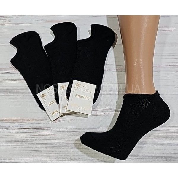 Шкарпетки Житомир "Master" С90-03 сітка/cotton жіночі "ультракороткі -чорні /сіточка" р. 23-25 -уп. 12 шт