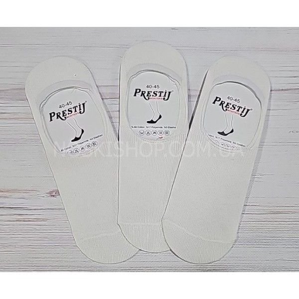 Шкарпетки-сліди Житомир "Преміум" 202 стрейч чоловічі, р. 40-45 -(білі -сліди) -уп. 10 шт.