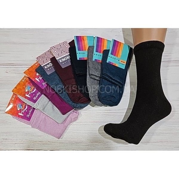 Шкарпетки Житомир "Krokus" 772-2 економ /стрейч жіночі, р. 36-40 -випадкове асорті - ("економ" середні -однотонні /кольорові -стрейч) -уп. 12 шт