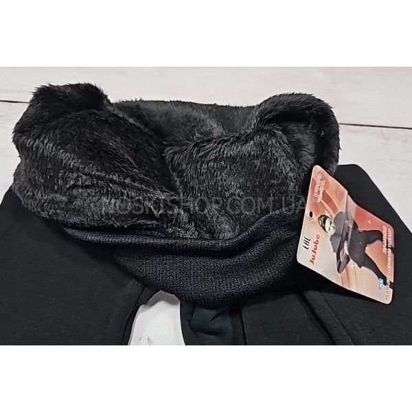 Лосини "JUJUBE" 579 безшовні на товстому хутрі, низ на манжеті, р. L/4XL-(46-52) -(чорні)