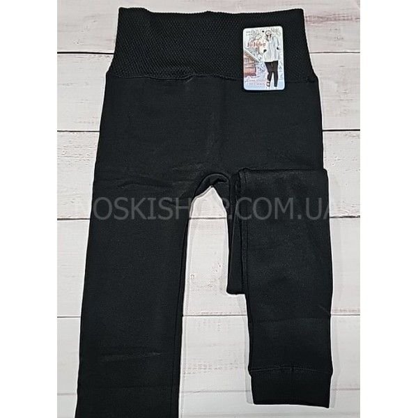 Лосини "JUJUBE" 576-W безшовні на товстому хутрі з широким поясом +низ на манжеті, р. L/6xl-(46-50) -(чорні)