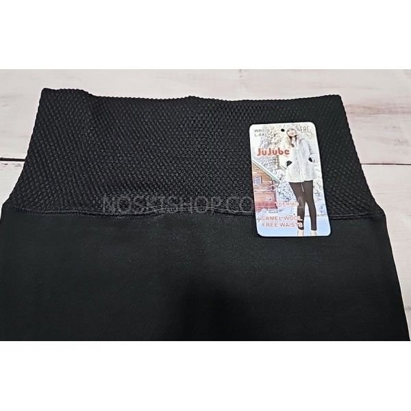 Лосини "JUJUBE" 576-W безшовні на товстому хутрі з широким поясом +низ на манжеті, р. L/6xl-(46-50) -(чорні)