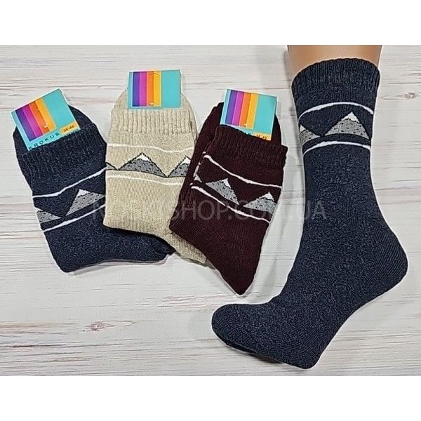 Шкарпетки Житомир "КРОКУС" 2283-2 махрові жіночі, р. 36-40 -випадкове асорті -(трикутні гори -махра) -уп. 12 шт