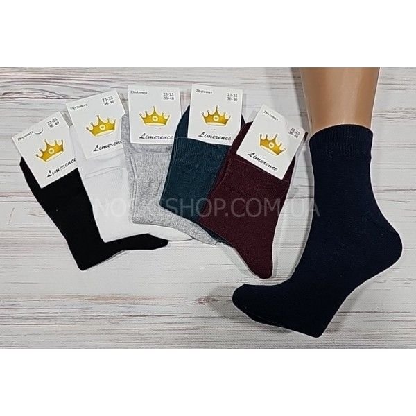 Шкарпетки житомир "LIMERENCE" 403-83 стрейч жіночі, р. 36-40 -асорті -(середні гладкі /однотонні кольорові -стрейч)