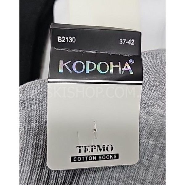 Шкарпетки "КОРОНА" В-2130-1 термо напівмахрові/ з махровою стопою жіночі, р. 37-42 -асорті -(теніс +махрова підошва /стопа  -жін.) -уп. 10 шт