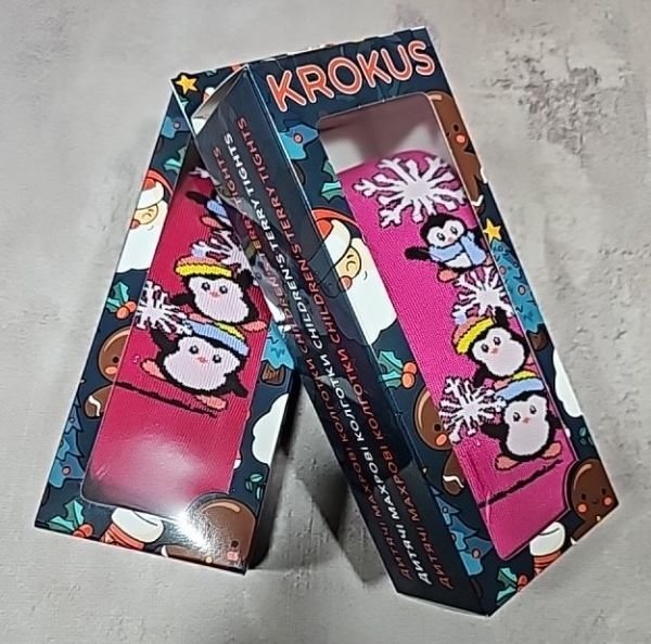 Колготки дитячі "Крокус" Т-0062-42 махрові, р. 12-(74-80 /1-2 роки) -(Дівчинка -махра) -уп. 1 шт.