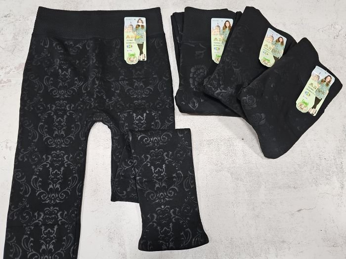 Лосини "Алія" А-190-3 безшовні на хутрі з рельєфним візерунком, р. XL/7XL-(48-54) -(чорні +мікс візерунків -без вибору!)