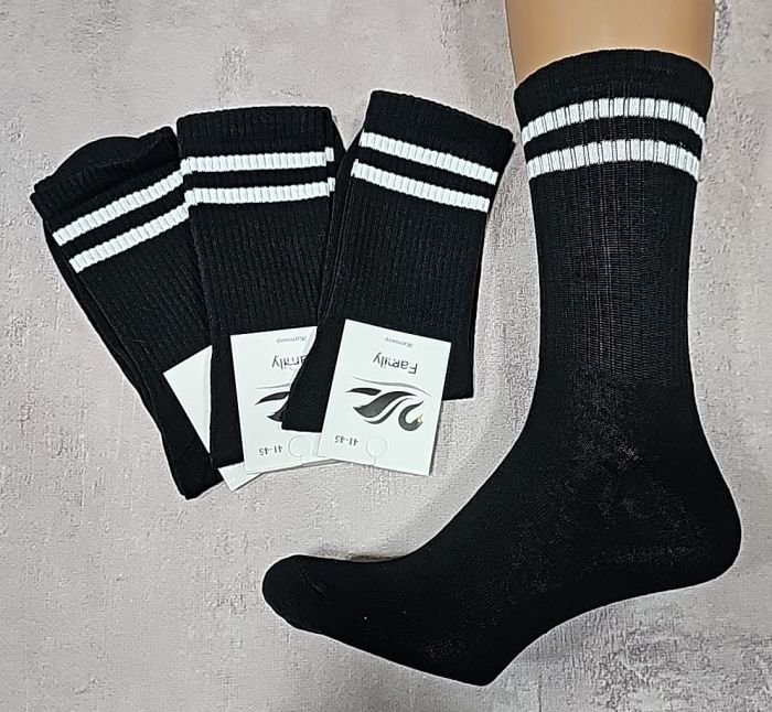 Шкарпетки Житомир "Limerence" 171-6 стрейч чоловічі "Теніс" р. 41-45 -(Теніс -чорні +смужки -чол.) -уп. 12 шт