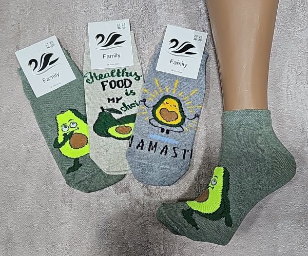 Шкарпетки Житомир "Limerence" 400-08 стрейч жіночі (короткі) р. 36-40 -асорті -(однотонні +мікс авокадо-"namaste" -короткі -стрейч) -уп. 12 шт