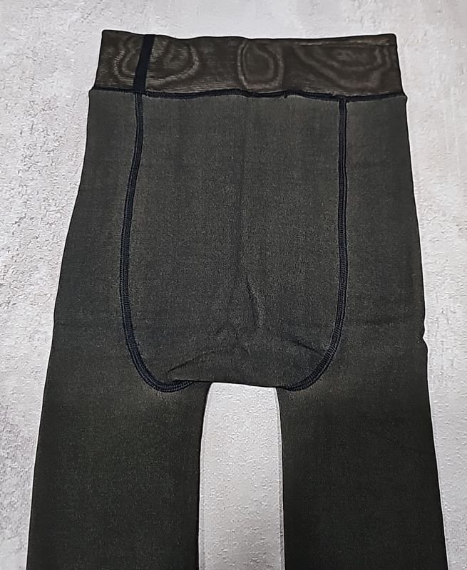 Колготки "IRINA" 015 хамелеон на щільному флісі до стопи з імітацією капронових, з ефектом голих ніжок, р. 44-48 /2 шви -(чорні) -уп. 1 шт