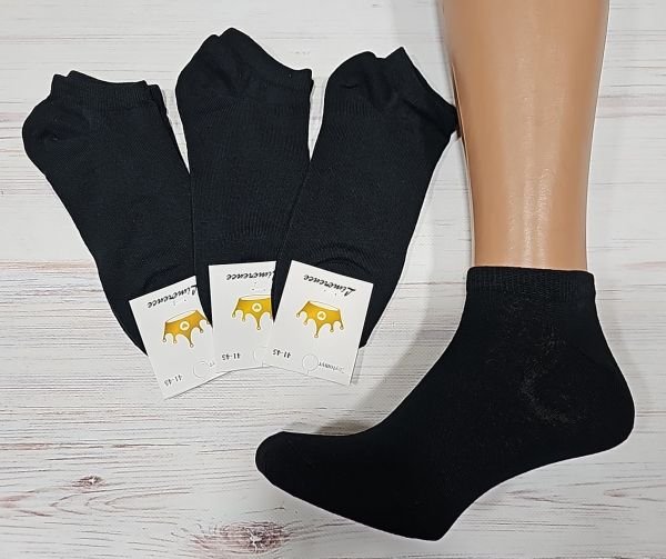 Шкарпетки Житомир "Limerence" 148-1 стрейч чоловічі, р. 41-45-(чорні -короткі -стрейч -чол.) -уп. 12 шт