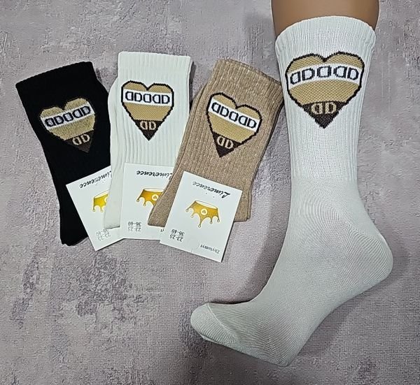 Шкарпетки Житомир "Limerence" 435-2 стрейч жіночі "Теніс" р. 36-41 -асорті -(Теніс -кавовий мікс +збоку велике серце з написом ODOOD) -уп. 12 шт