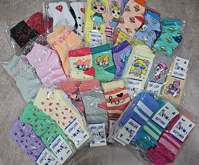 Шкарпетки "Хома /демі" 814-6 дитячі стрейч-бавовна на розмір за довжиною стопи: 20-22 -(ДІВЧИНКА -стрейч 7/9 років -випадкове асорті без вибору) -уп. 12 шт