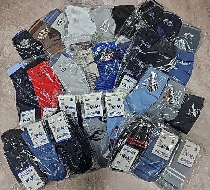 Шкарпетки Житомир "Хома Master" 829-7 дитячі стрейч-бавовна на розмір за довжиною стопи: 22-24 -(ХЛОПЧИК -стрейч 10/12 років -випадкове асорті без вибору) -уп. 12 шт