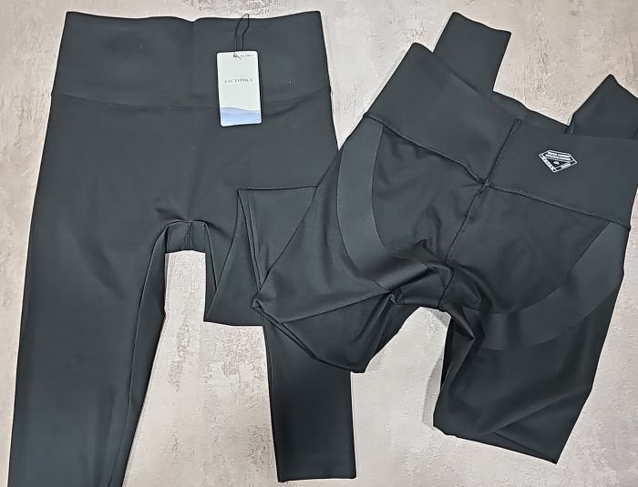 Лосини "Ластівка" А-704-2/2 демі гладкі з коригуючими тейпами, з широким поясом утяжкою +з підтяжкою живота та сідниць, р. 2XL-(48-52) -(чорні)