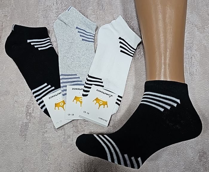 Шкарпетки Житомир "Limerence" 148-10 стрейч чоловічі, р. 41-45 -(світлий мікс -короткі +зверху та знизу тоненькі смужки -чол.) -уп. 12 шт