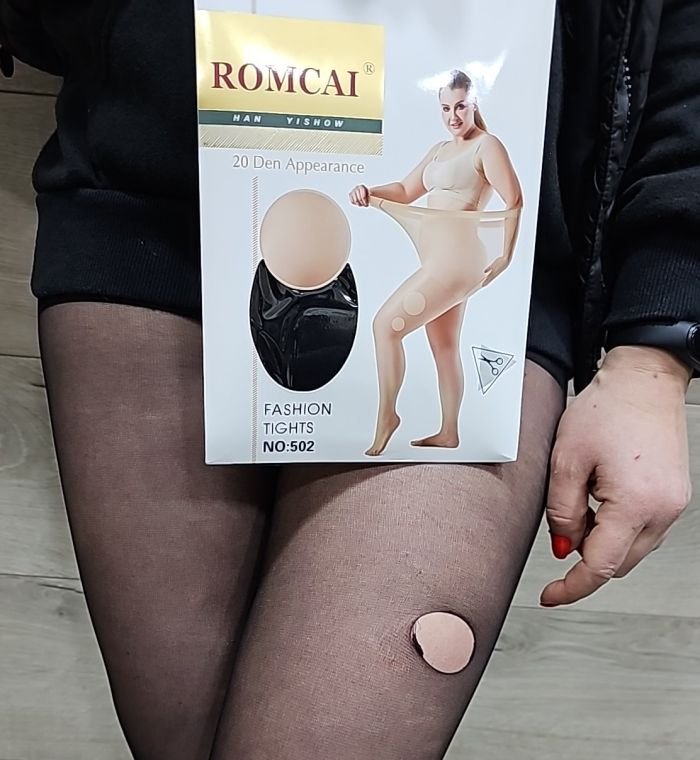 Колготки "Romcai" NO-502 капронові 20 den які не пускають стрілок, р. S/M-(40-46 /2 шва) -(тілесні) -в уп. 1 шт