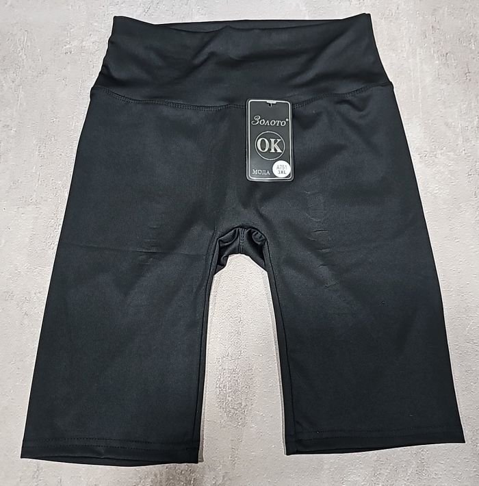 Треки /велосипедки "Золото" А751 з еластичного трикотажу +широкий пояс, р. 3XL-(46-48), 4XL-(48-50) -(чорні)