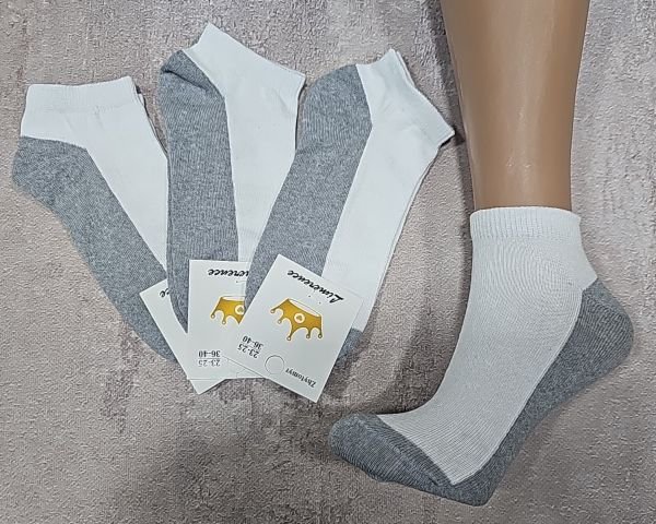 Шкарпетки Житомир "Limerence" 400-28 стрейч жін. (короткі) р. 36-40 -(сірий низ +білий верх -короткі -стрейч -жін.) -уп. 12 шт