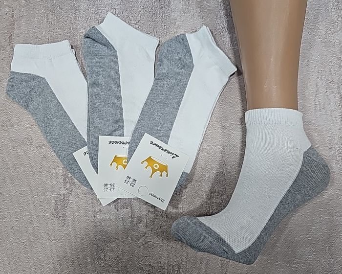 Шкарпетки Житомир "Limerence" 400-28 стрейч жін. (короткі) р. 36-40 -(сірий низ +білий верх -короткі -стрейч -жін.) -уп. 12 шт
