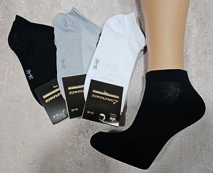 Шкарпетки Житомир "Limerence Lux" 09-009 cotton /сітка жіночі (Узбецька бавовна), р. 36-40 -асорті -(сітка -три кольори -lux /короткі -жін.) -уп. 12 шт