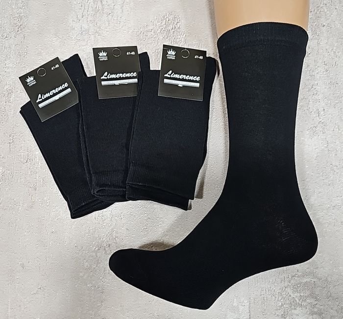 Шкарпетки Житомир "Limerence LUX" 744-3 cotton-стрейч чоловічі -(Узбецька бавовна), р. 41-45 -(класика /чорні -високі -LUX -чол.) -уп. 12 шт
