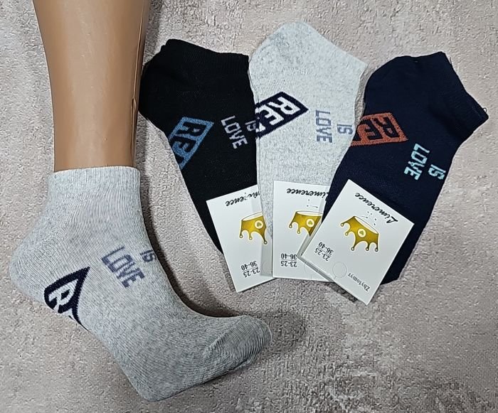 Шкарпетки житомир "Limerence" 400-54 стрейч жін. (короткі) р. 36-40 -асорті -(на підошві напис "REAL" + зверху "is love" -короткі -стрейч)