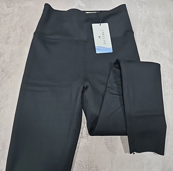 Лосини "Ластівка" А700-1 з еластичної тканини на світлому хутрі +з широким поясом з ефектом утяжки, р. 2XL-(48-50), 3XL-(50-52), 4XL-(52-54) -(чорні)