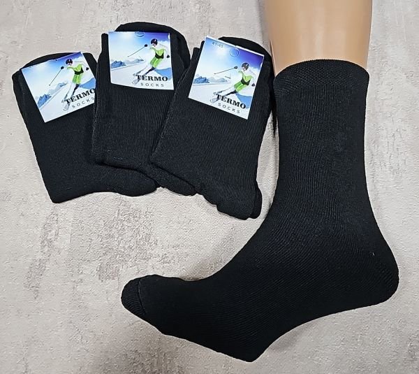 Шкарпетки "Nice-Thermo socks" 505-ТЧ махрові чоловічі, р. 41-45 -(Чорні -махра) -уп. 12 шт