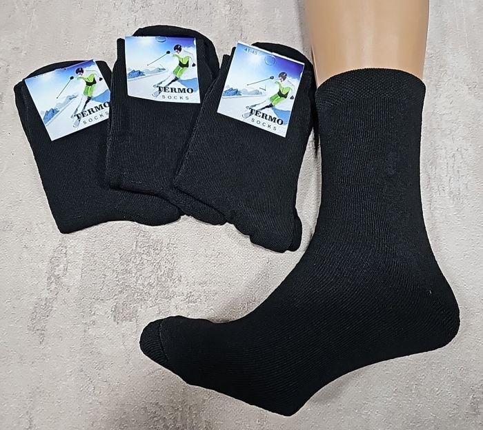 Шкарпетки "Nice-Thermo socks" 505-ТЧ махрові чоловічі, р. 41-45 -(Чорні -махра) -уп. 12 шт