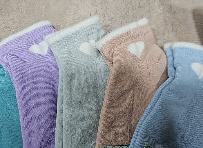 Шкарпетки "Nice" 500-S-COT махрові котонові жіночі, р. 36-40 -асорті -(Махра -укорочені /однотонні -кольорові +на гумці обідок з норки +збоку біле серце) -уп. 10 шт