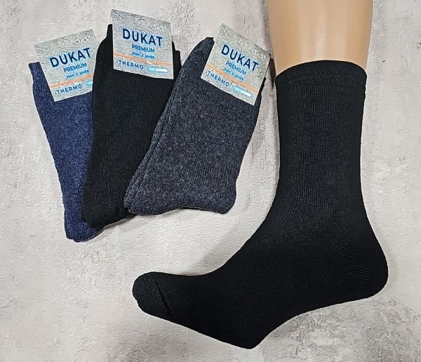 Шкарпетки "Дукат-Premium Thermo" М-4173-02 махрові чоловічі (сіра етикетка -NEW) р. 41-45 -(Махра -асорті) -уп. 12 шт