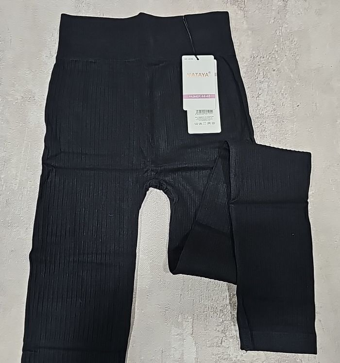 Лосини "KATAYA" 6105-1 безшовні в широкий рубчик, р. 44-48 -(чорні)