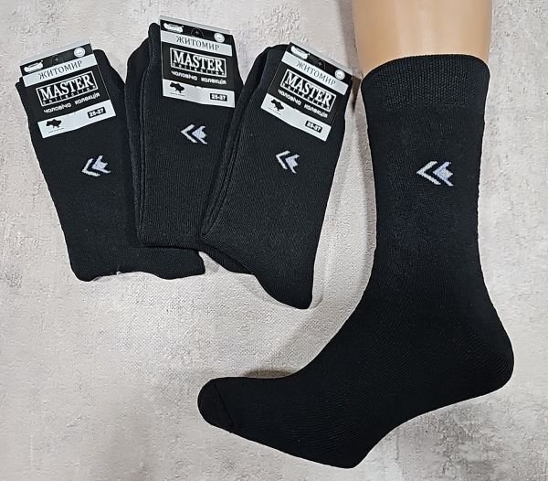 Шкарпетки Житомир "Master" 2400 махрові "класика-зима" чоловічі, р. 27-29 -(Махра -чорні -класика) -уп. 12 шт
